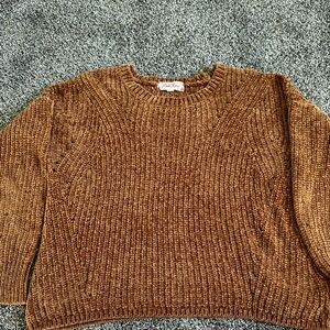 Pink Rose Warm Tan Knitted Sweater